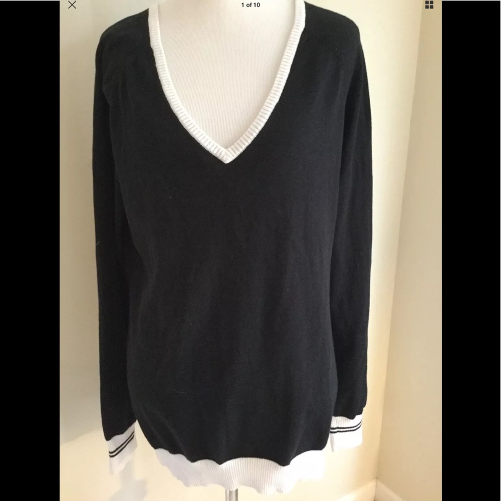 Oakley men’s black white golf sweater large v neck